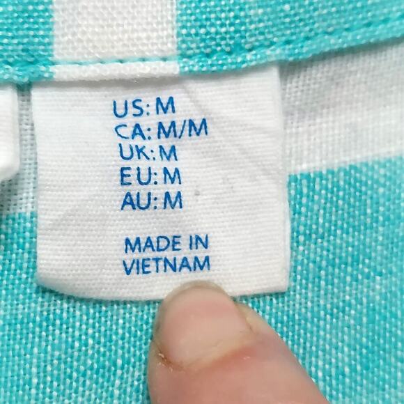 Sigrid Olsen Women's Mint Green Striped Linen Sleeveless Shift Dress - Picture 6 of 7